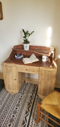  Bureau Raynal art déco chêne massif et marbre