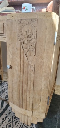  Bureau Raynal art déco chêne massif et marbre