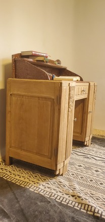  Bureau Raynal art déco chêne massif et marbre
