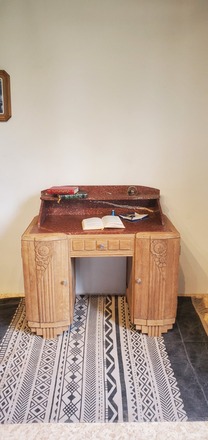  Bureau Raynal art déco chêne massif et marbre