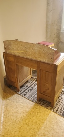  Bureau Raynal art déco chêne massif et marbre