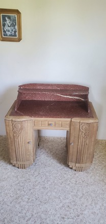  Bureau Raynal art déco chêne massif et marbre