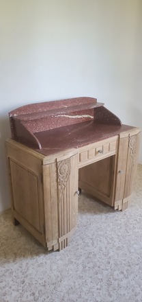  Bureau Raynal art déco chêne massif et marbre