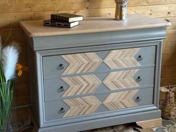 Vente avec paiement en ligne: Commode couleur mastic et bambou