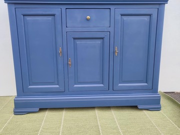 Vente avec paiement en ligne: Buffet 3 tiroirs bleu marine satinée