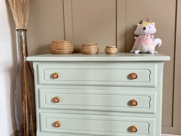 Vente avec paiement en ligne: Commode enfant teinte vert d’eau 