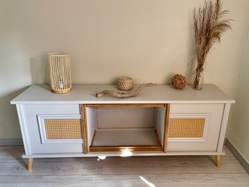 Vente avec paiement en ligne: Enfilade ou petit meuble bas beige mat