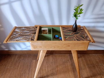 Vente avec paiement en ligne: travailleuse motif végétal intérieur vert botanique