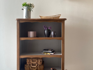 Vente avec paiement en ligne: Bibus vintage - Bois naturel et peinture taupe 