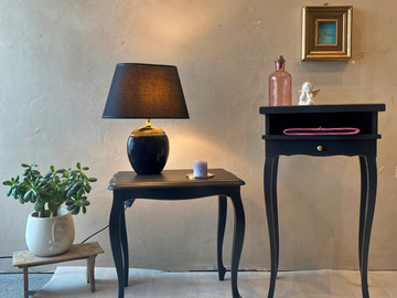Vente avec paiement en ligne: Duo de tables d'appoint - Noir mat et doré