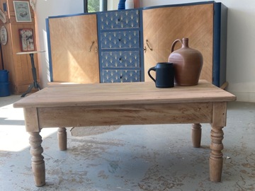 Vente avec paiement en ligne: Table basse bois blanchi
