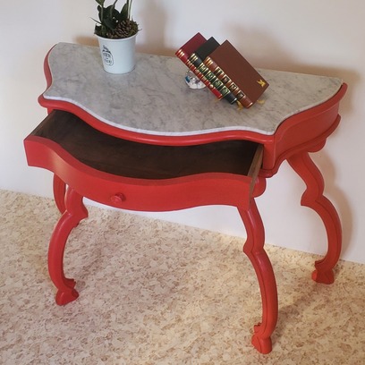 Vente avec paiement en ligne: Console en marbre Art déco vintage rénovée