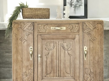 Vente avec paiement en ligne: Buffet art déco bois et blanc cassé