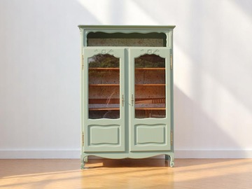 Vente avec paiement en ligne: Buffet vitré ancien meuble de rangement – vaisselier / bib