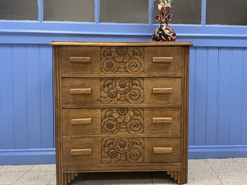 Vente avec paiement en ligne: Commode art déco en chêne
