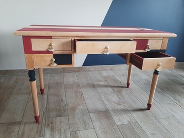 Vente avec paiement en ligne: Bureau 5 tiroirs avec tablettes rétractables