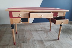 Vente avec paiement en ligne: Bureau 5 tiroirs avec tablettes rétractables