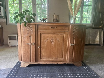 Vente avec paiement en ligne: Buffet art déco bois naturel