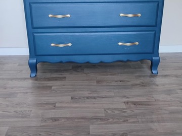 Vente avec paiement en ligne: Commode Chênes Massif bleu marine