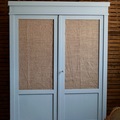 Vente avec paiement en ligne: Armoire bleue et toile de jute