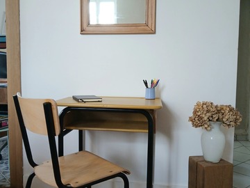Vente avec paiement en ligne: bureau d'écolier ocre et bois