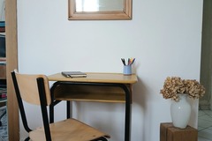 Vente avec paiement en ligne: bureau d'écolier ocre et bois