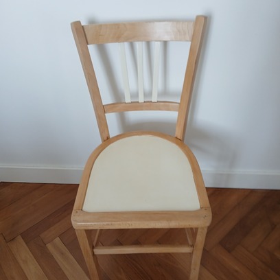 Vente avec paiement en ligne: Chaise blanche et bois 