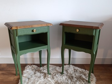 Vente avec paiement en ligne: Tables de chevet bois et vert
