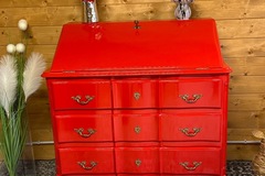 Vente avec paiement en ligne: Secrétaire commode rouge vernis 