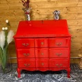 Vente avec paiement en ligne: Secrétaire commode rouge vernis 
