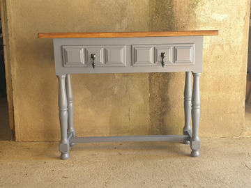 Vente avec paiement en ligne: Console gris bleu et bois