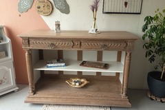 Vente avec paiement en ligne: Console Henry II cérusée teinte Meringue