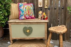 Vente avec paiement en ligne: Coffre Kaki coeur slave intérieur végétal 