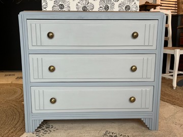 Vente avec paiement en ligne: Commode Bianca bois et bleu gris
