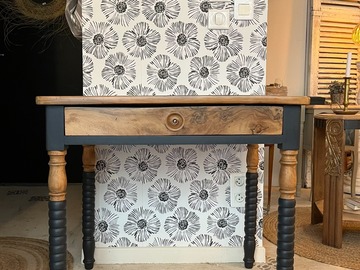Vente avec paiement en ligne: Bureau console Lino bois et gris anthracite