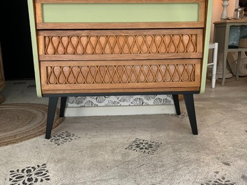 Vente avec paiement en ligne: Commode Isadora bois années 50-70 style scandinave