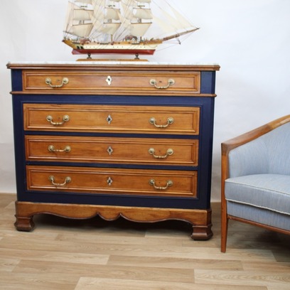 Vente avec paiement en ligne: Commode chêne plateau marbre gris XIXème