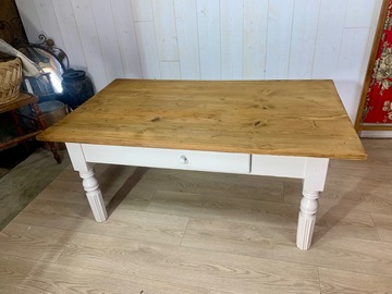 Vente avec paiement en ligne: Table basse bois massif style campagne