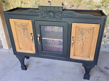 Vente avec paiement en ligne: Enfilade vintage noire et bois