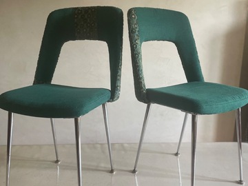 Vente avec paiement en ligne: Paire chaises conférence vintage 50/60 piètement chromé