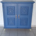 Vente avec paiement en ligne: Buffet vintage bleu doré rétro chic
