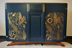 Vente avec paiement en ligne: Buffet art déco bleu