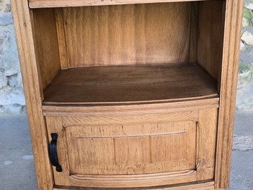 Vente avec paiement en ligne: Table de chevet rétro marbre noir bois