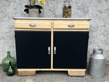 Vente avec paiement en ligne: Buffet Mado relooké noir vintage