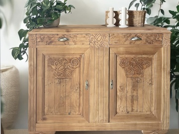 Vente avec paiement en ligne: Buffet Art déco en orme et miel