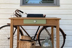 Vente avec paiement en ligne: Console bureau chêne vert eucalyptus tiroir