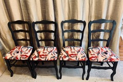 Vente avec paiement en ligne: Lot 4 chaises vintage hêtre années 60