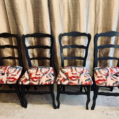 Vente avec paiement en ligne: Lot 4 chaises vintage hêtre années 60