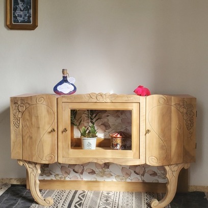 Vente avec paiement en ligne: Meuble TV Buffet Bas enfilade Noyer Massif