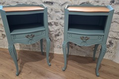 Vente avec paiement en ligne: Paire de tables de chevet bleu rivage